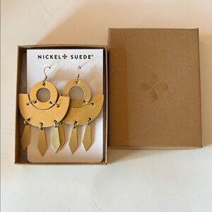 Nickel + Suede Gold Statement Earrings